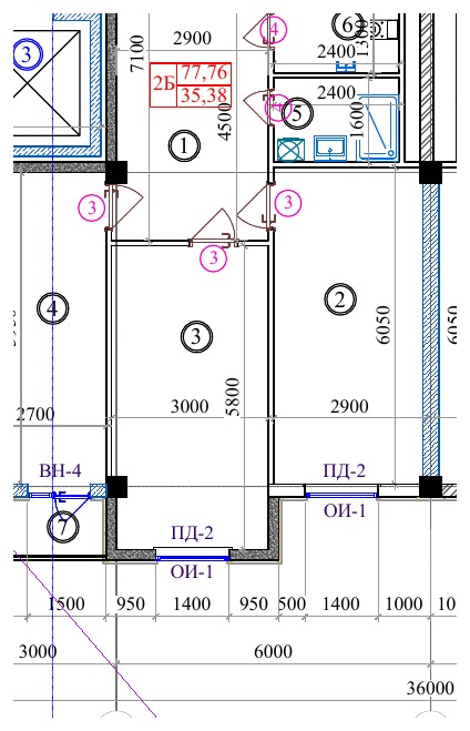 2 xonali 77.76 m² plan